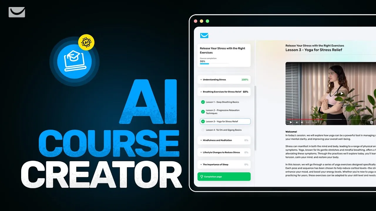 AI Course Creator, feature launch video for GetResponse